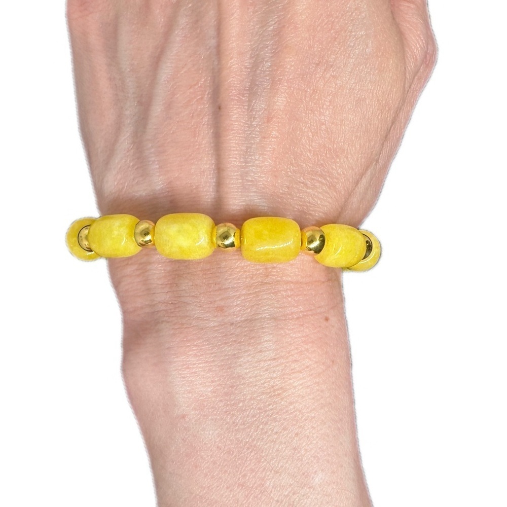 Honey Jade bracelet stretch handmade - Picture 2 of 8